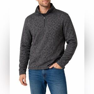 Beverly Hills Polo Club Men’s Long Sleeve Quarter Zip Jet Black Sweater Size M